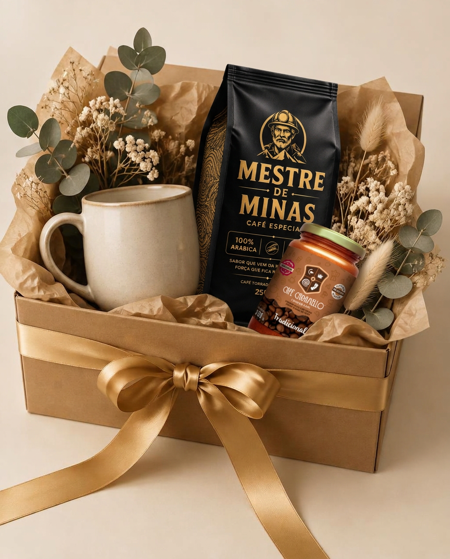 Cesta Mestre de Minas com café especial e Café Caramello