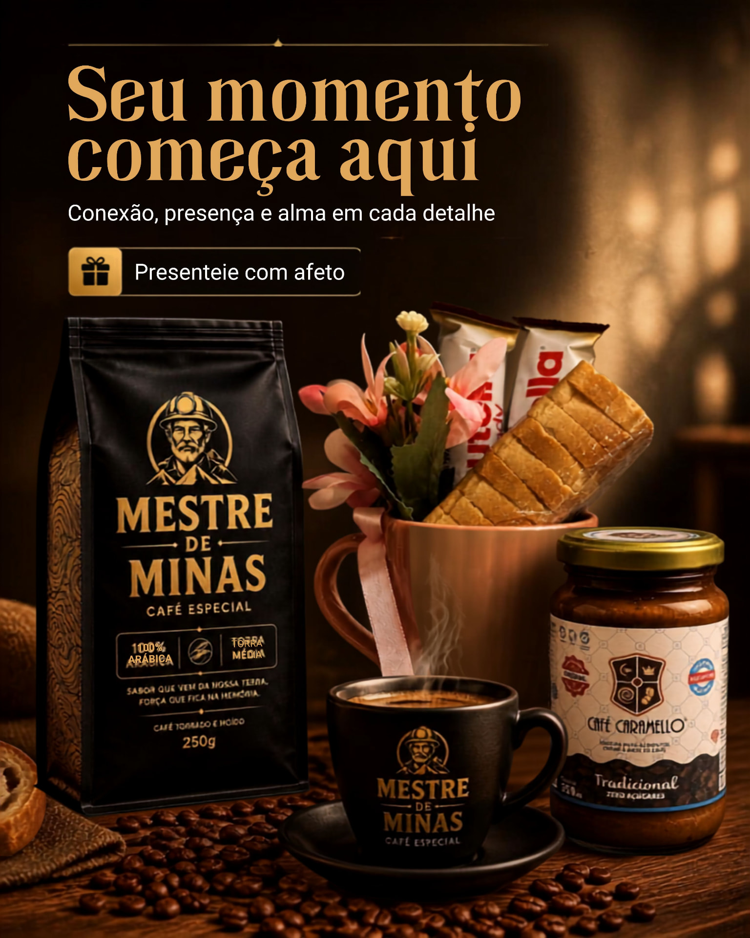 Café especial Mestre de Minas e Café Caramello